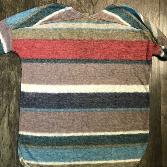 Soprano Striped V Neck Woven Sweater Tunic Sz Small - Picture 3 of 9